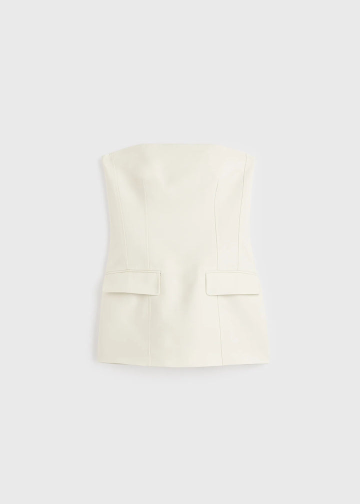 Strapless Crepe Pocket Top