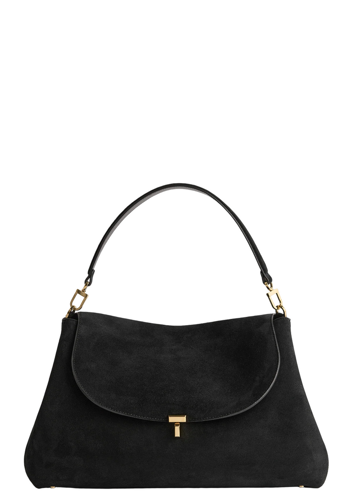 T-LOCK SUEDE SATCHEL