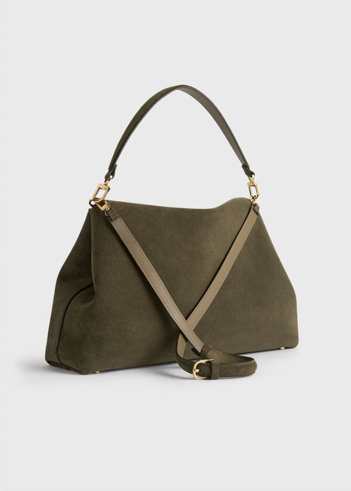 T-LOCK SUEDE SATCHEL