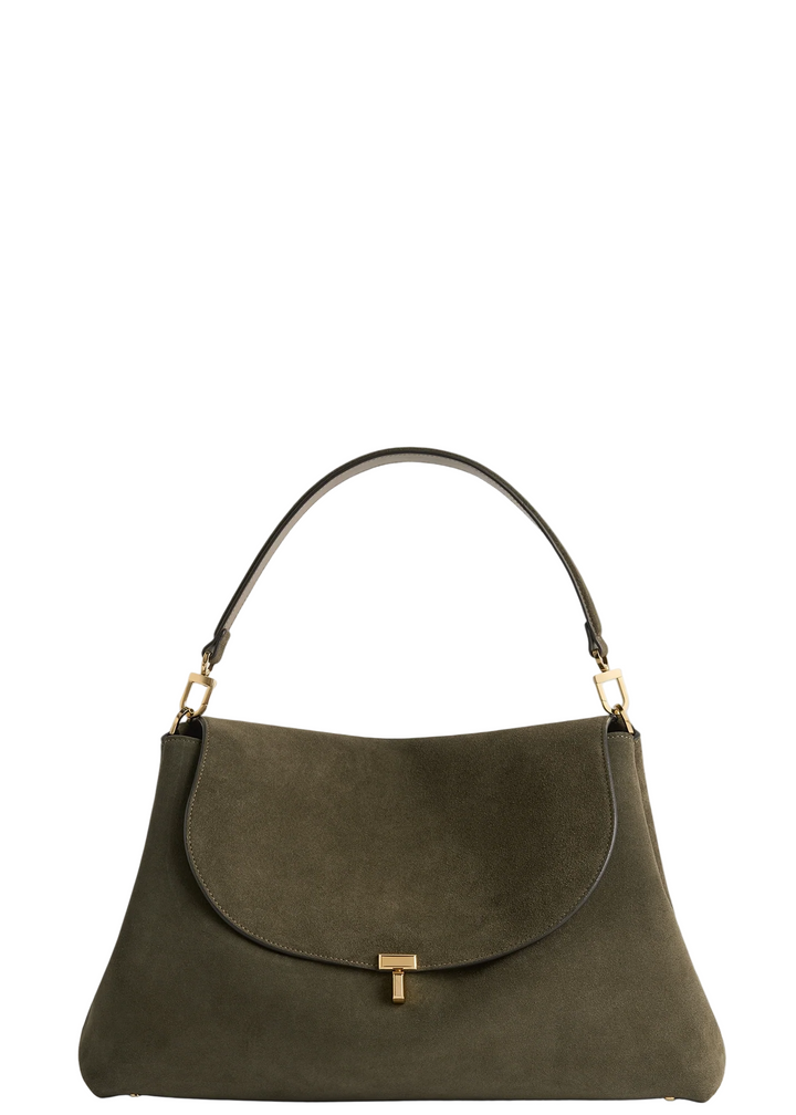 T-LOCK SUEDE SATCHEL