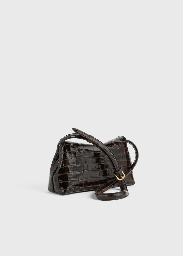 T-Lock croco-embossed clutch