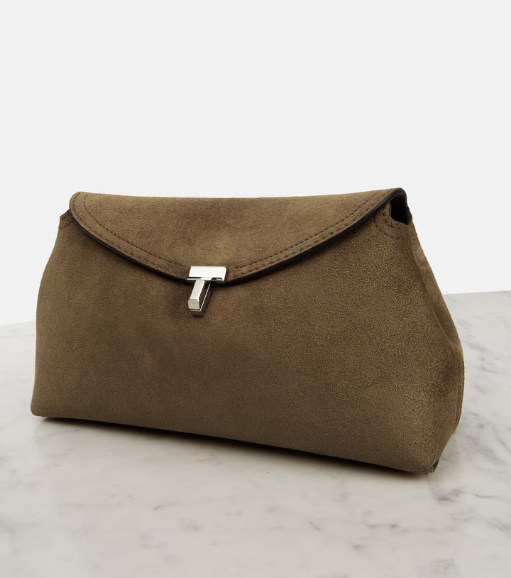 T-Lock suede clutch