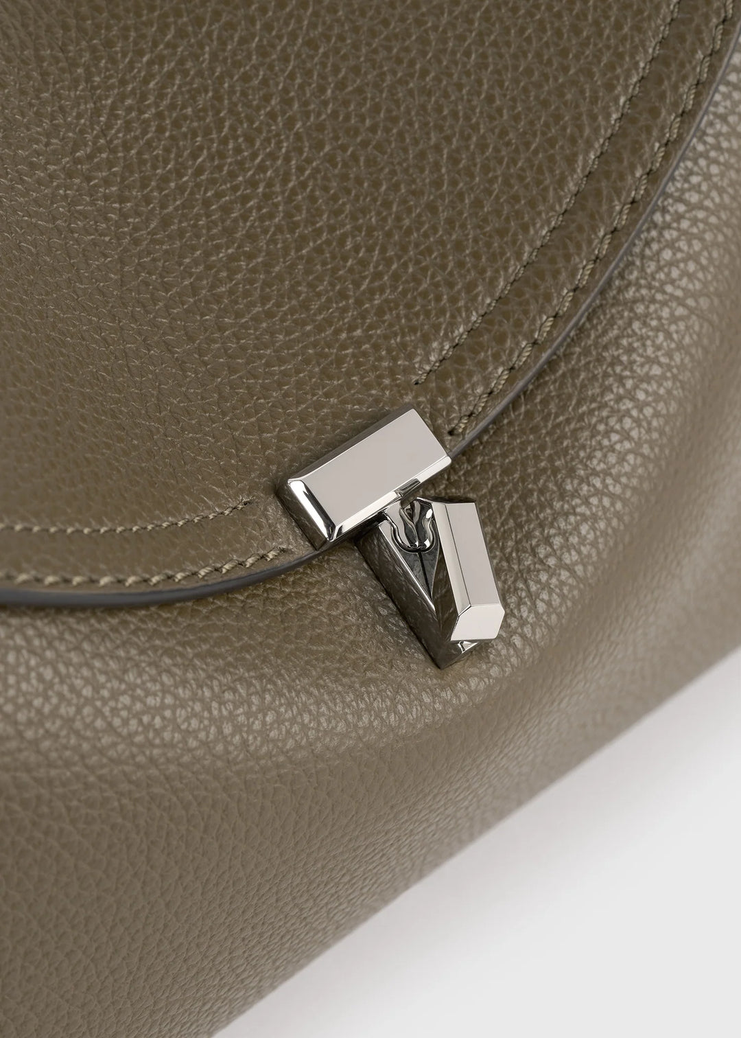 T-Lock Grained-Leather Clutch