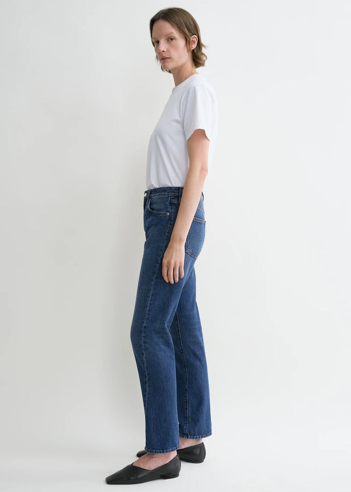 Twisted seam denim