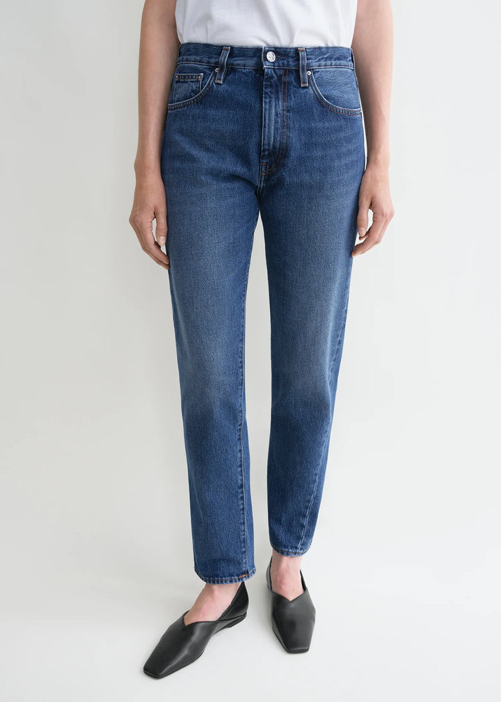 Twisted seam denim