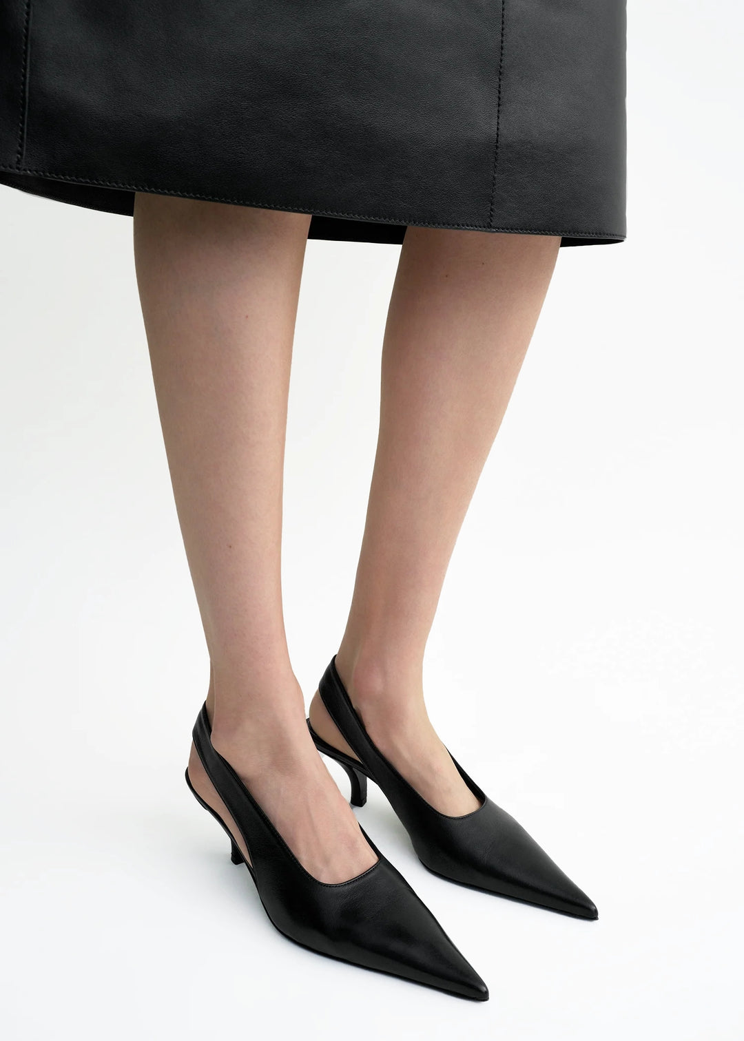 Classic leather slingbacks