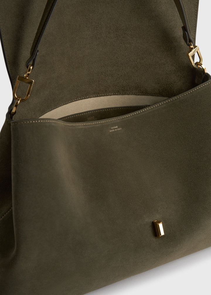 T-LOCK SUEDE SATCHEL