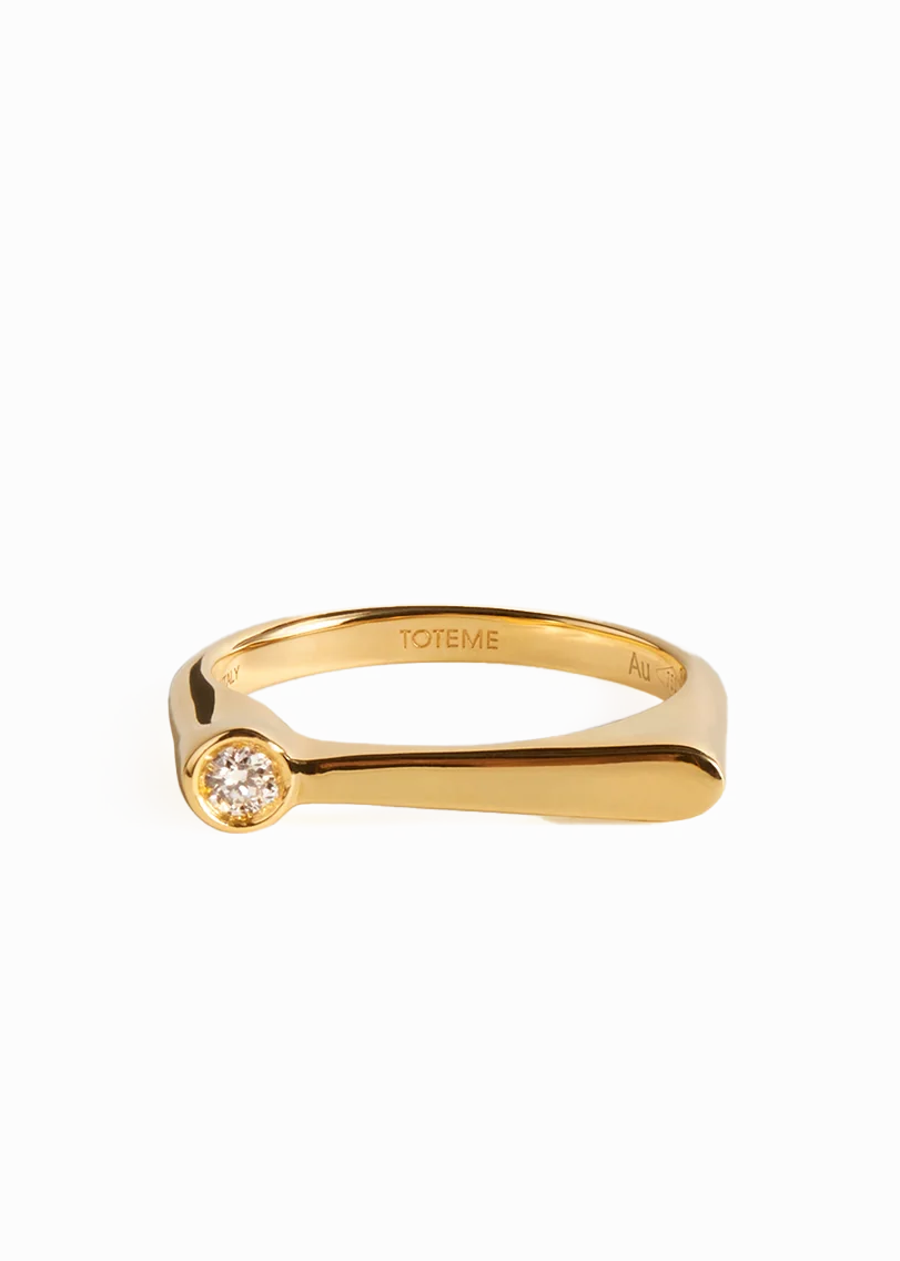 Signet Diamond Midi Ring 18kt