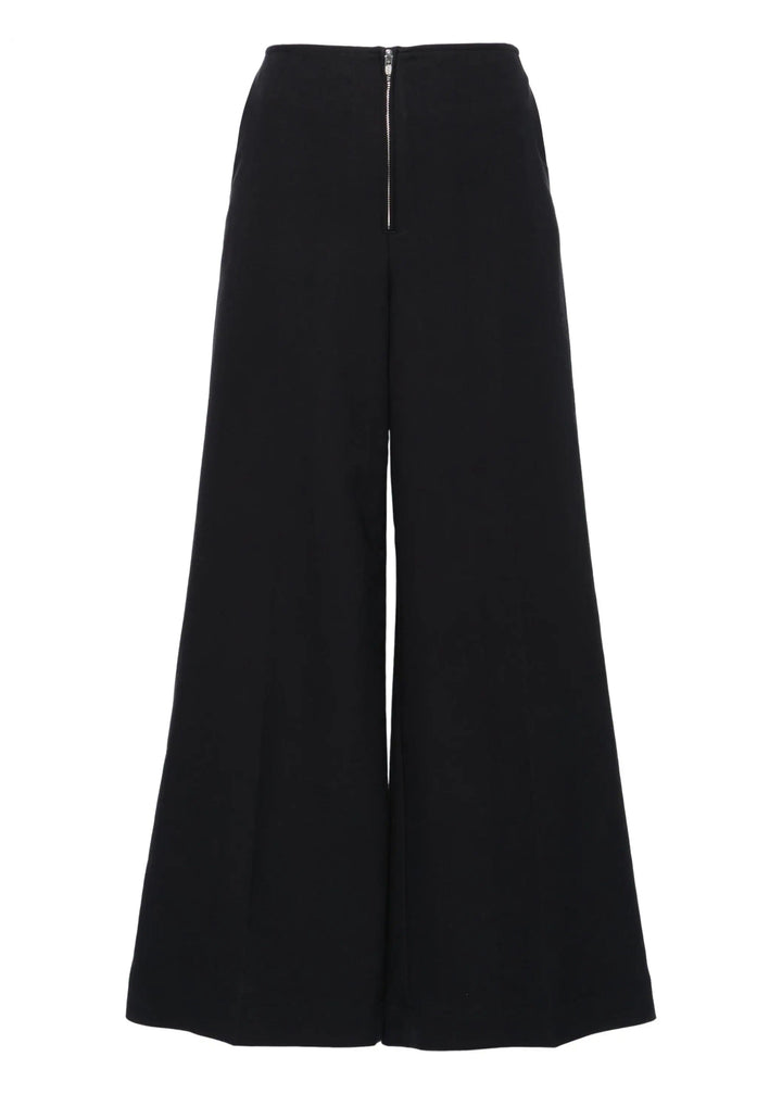 Zip-Front Wide Trousers