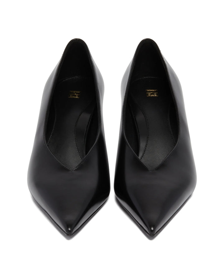 The Leather Wedge-Heel Pump