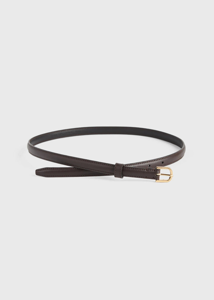 Thin leather trouser belt