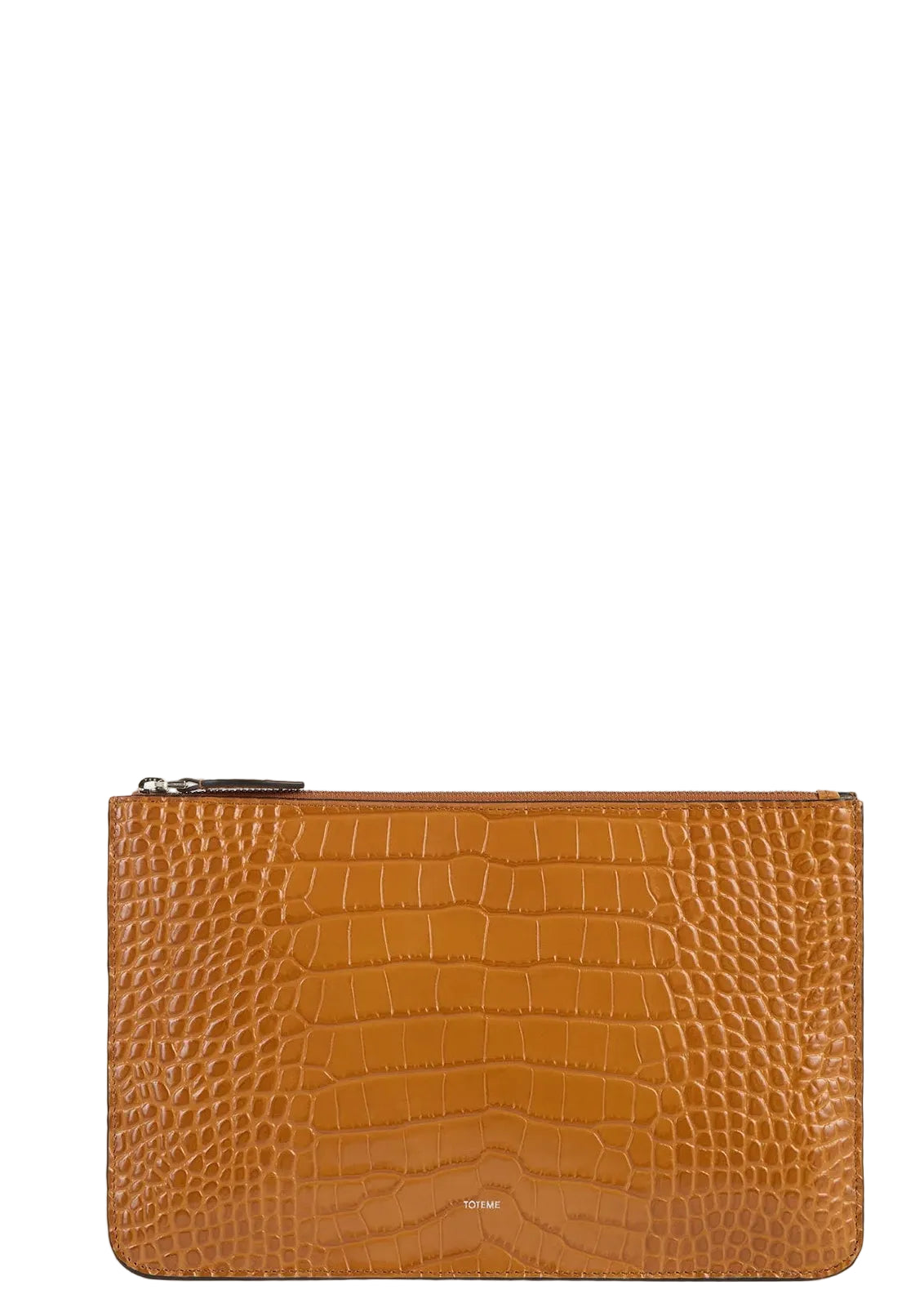 Threefold Croco-Embossed Clutch