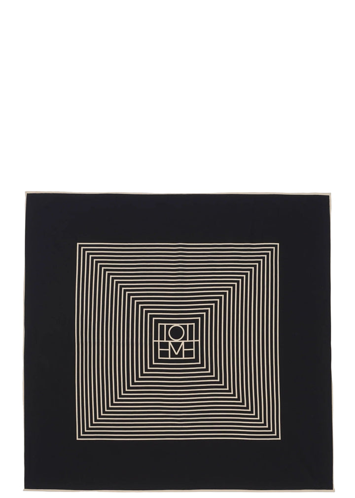 Centered monogram silk scarf