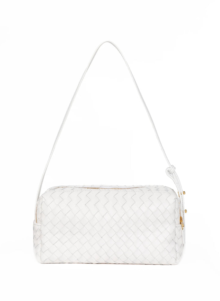 Trousse Woven Leather White