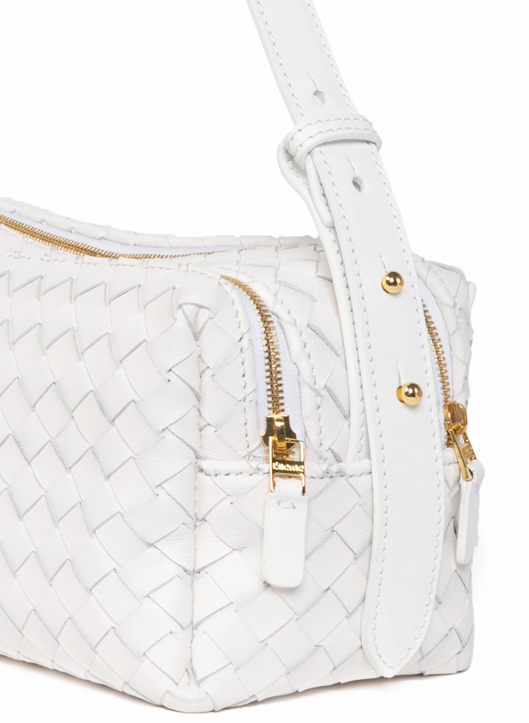 Trousse Woven Leather White