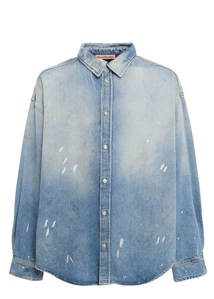 Denim button-up shirt