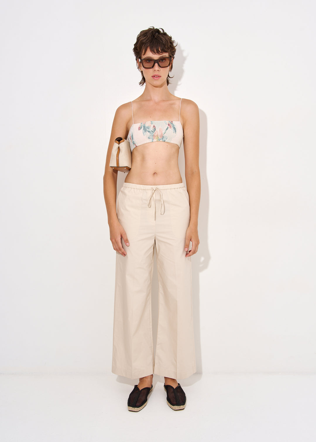 Cotton drawstring trousers