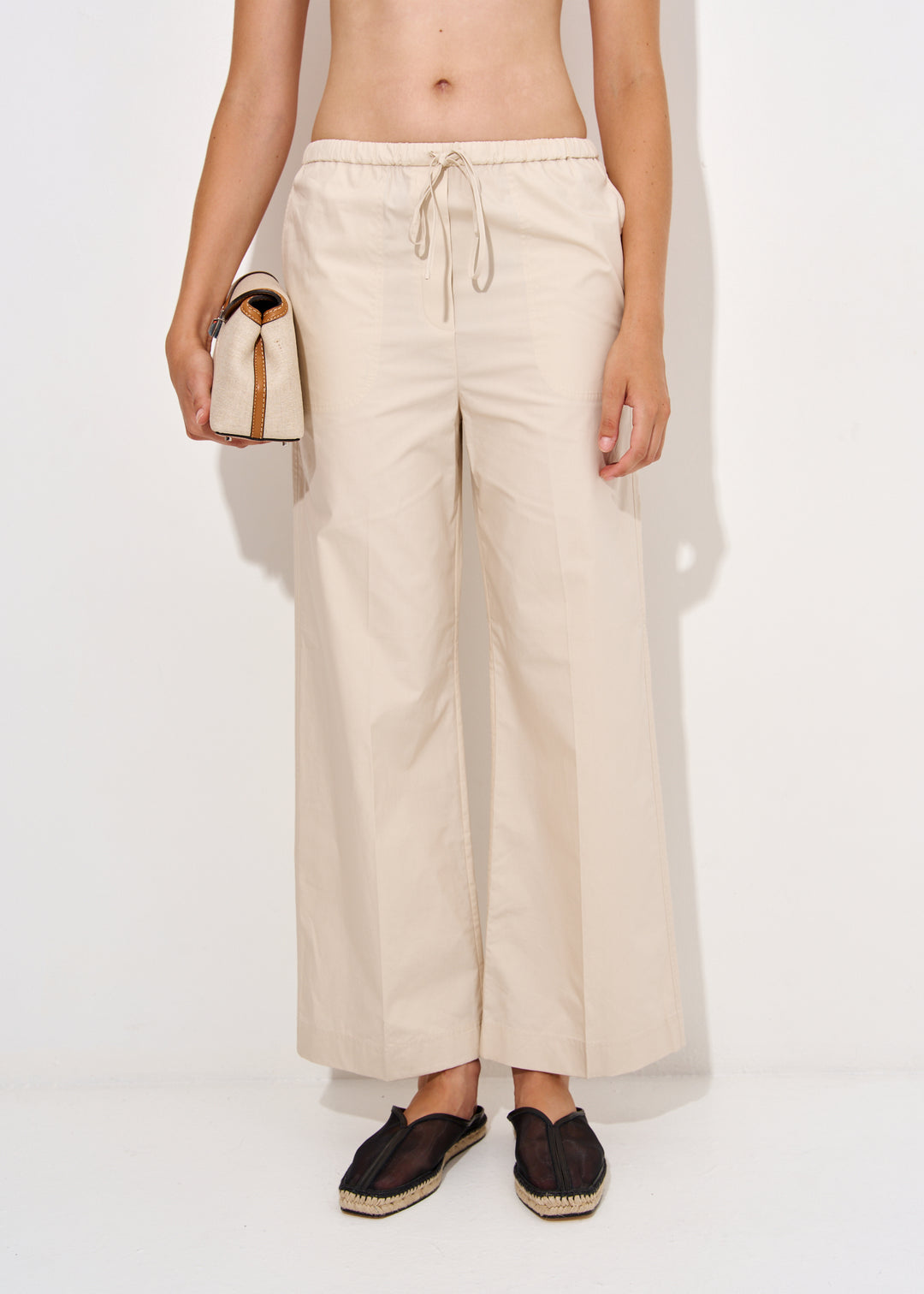 Cotton drawstring trousers