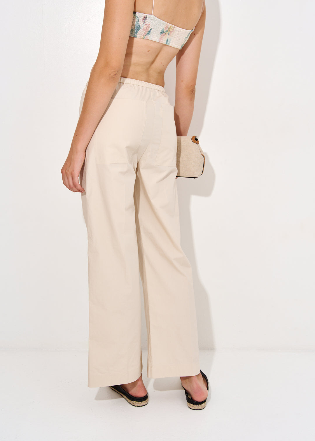 Cotton drawstring trousers