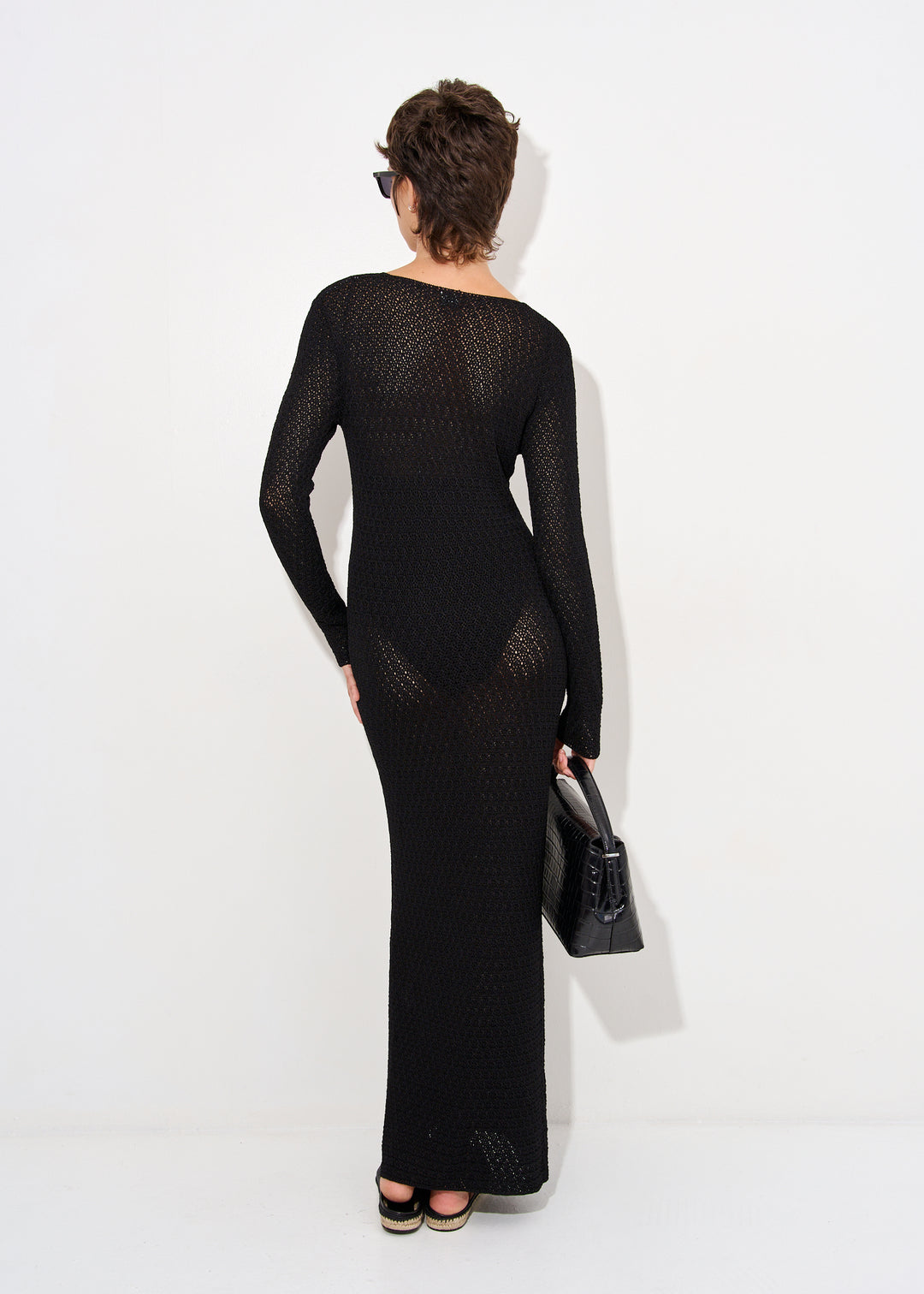 Long-Sleeve Crochet Dress