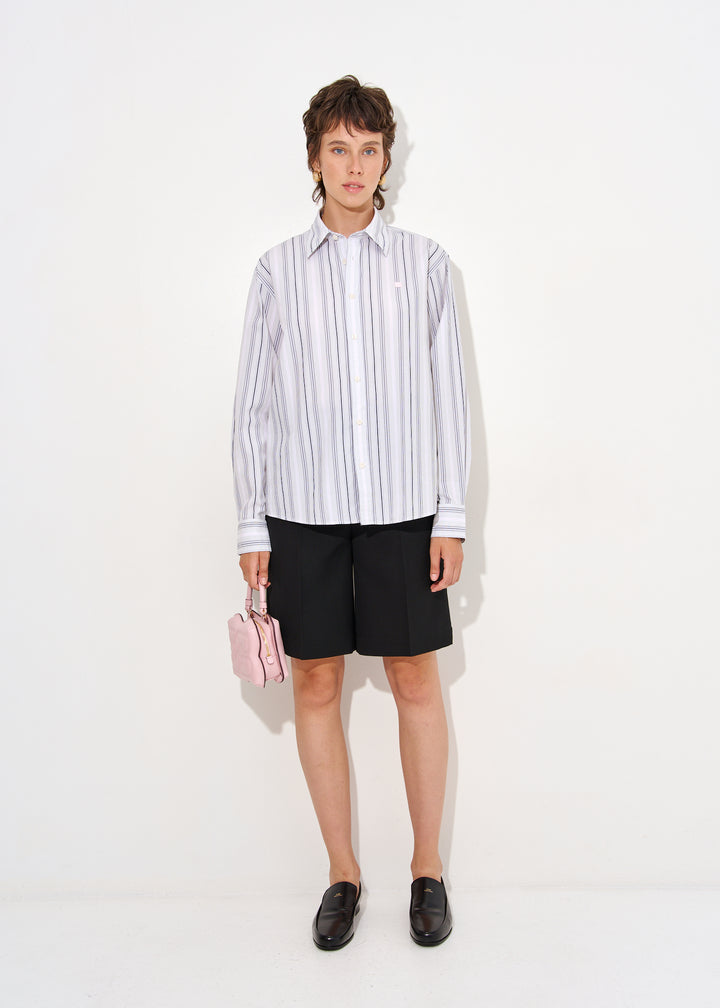 Stripe button-up shirt