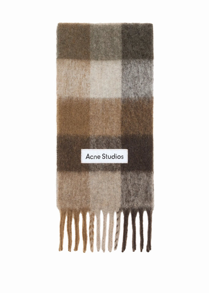 Mohair checked scarf