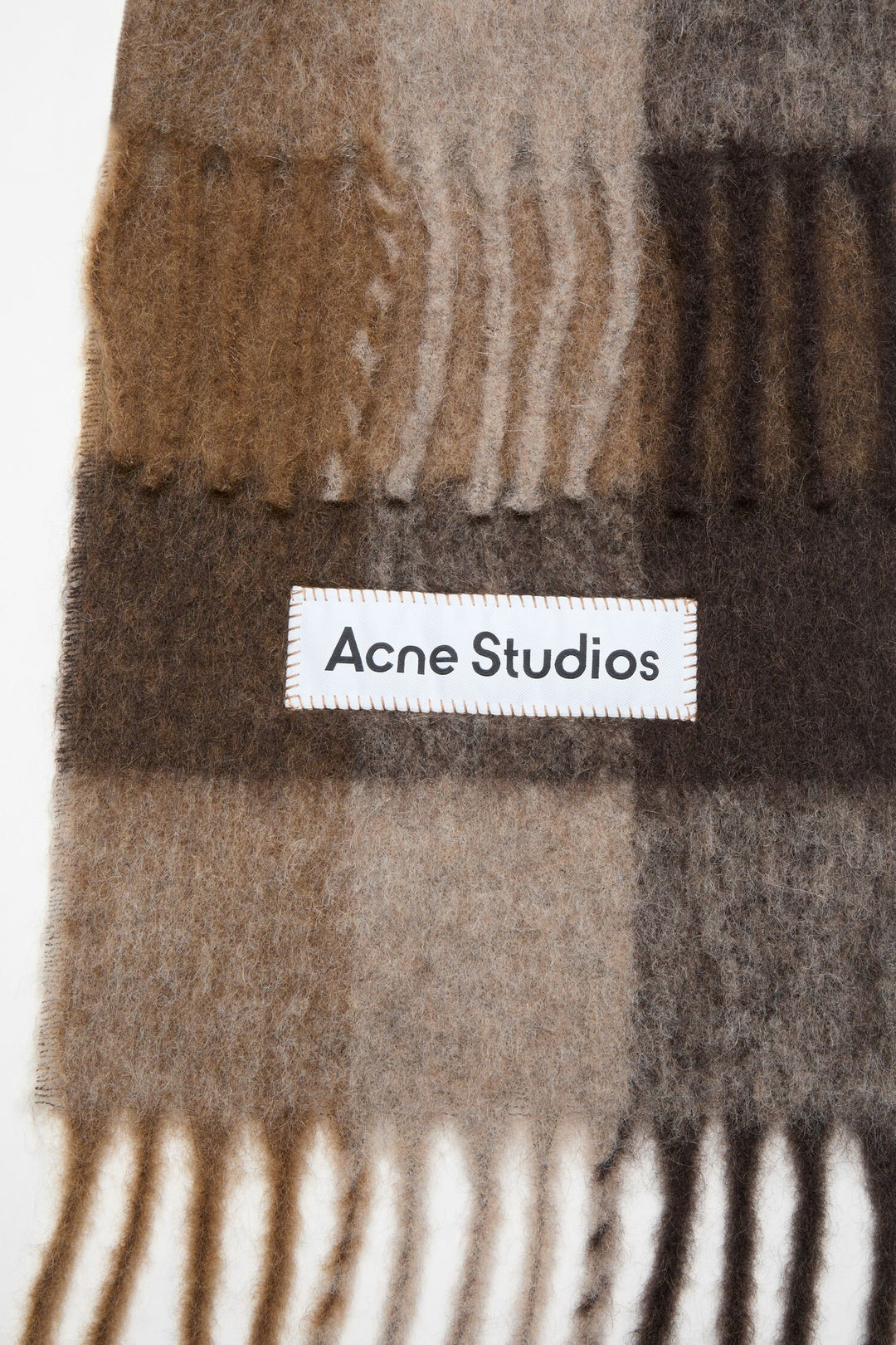 Mohair checked scarf