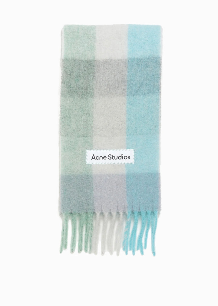 Mohair checked scarf