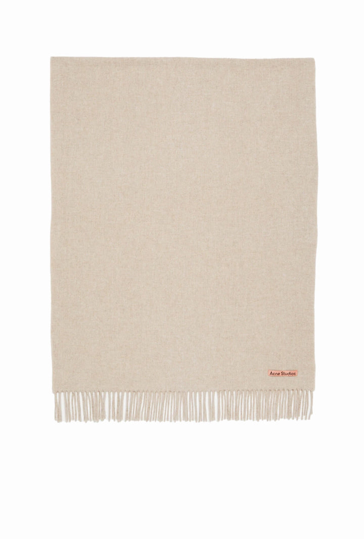 Fringe wool scarf - oversized