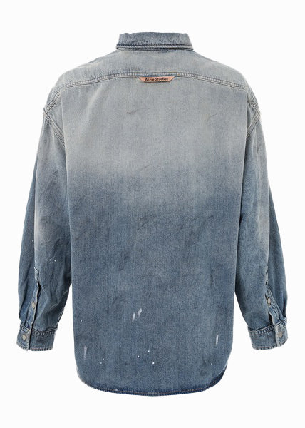 Denim button-up shirt