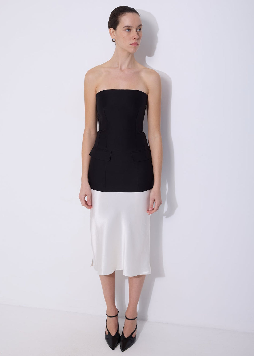 Strapless Crepe Pocket Top