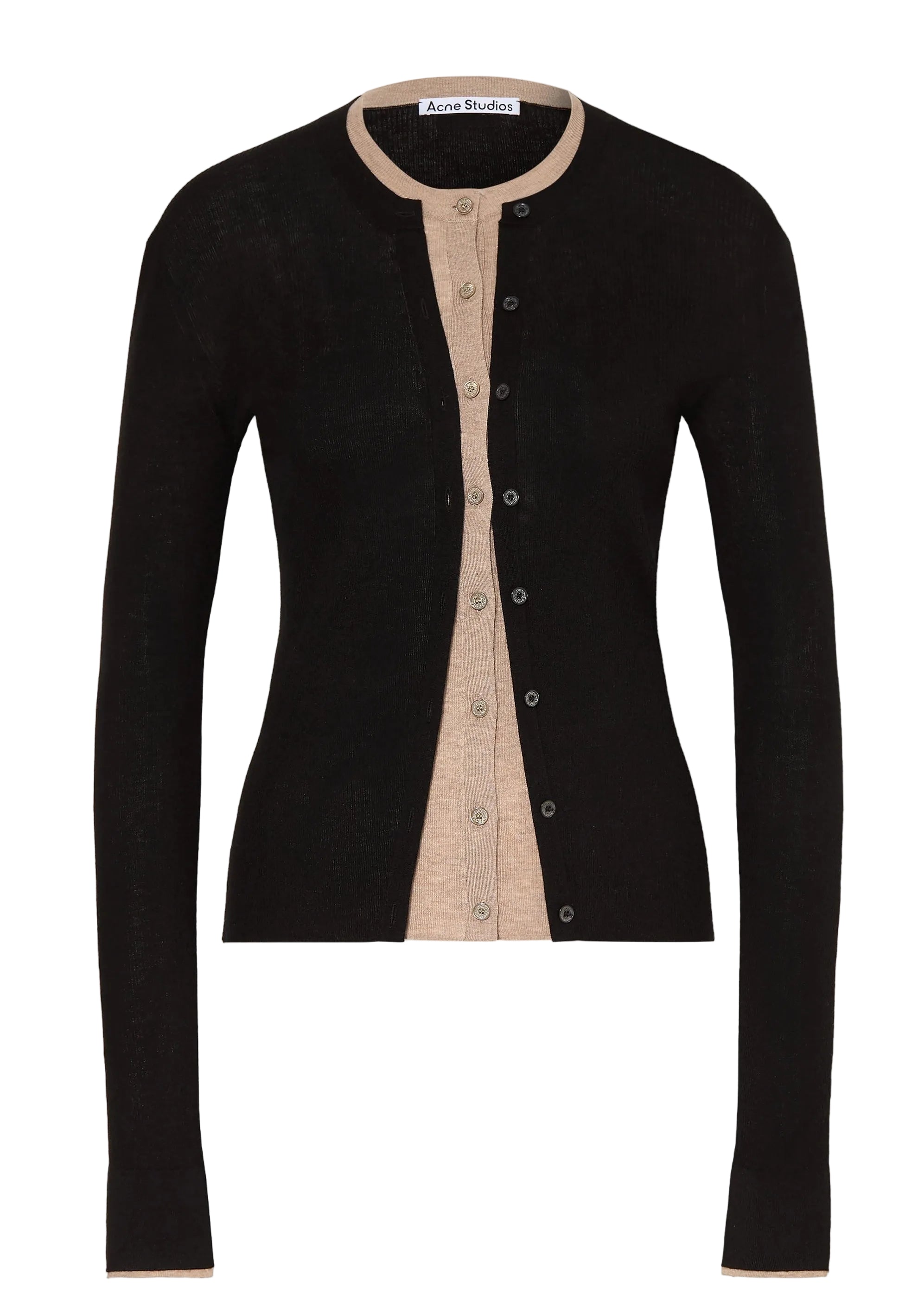 Layered silk-wool cardigan