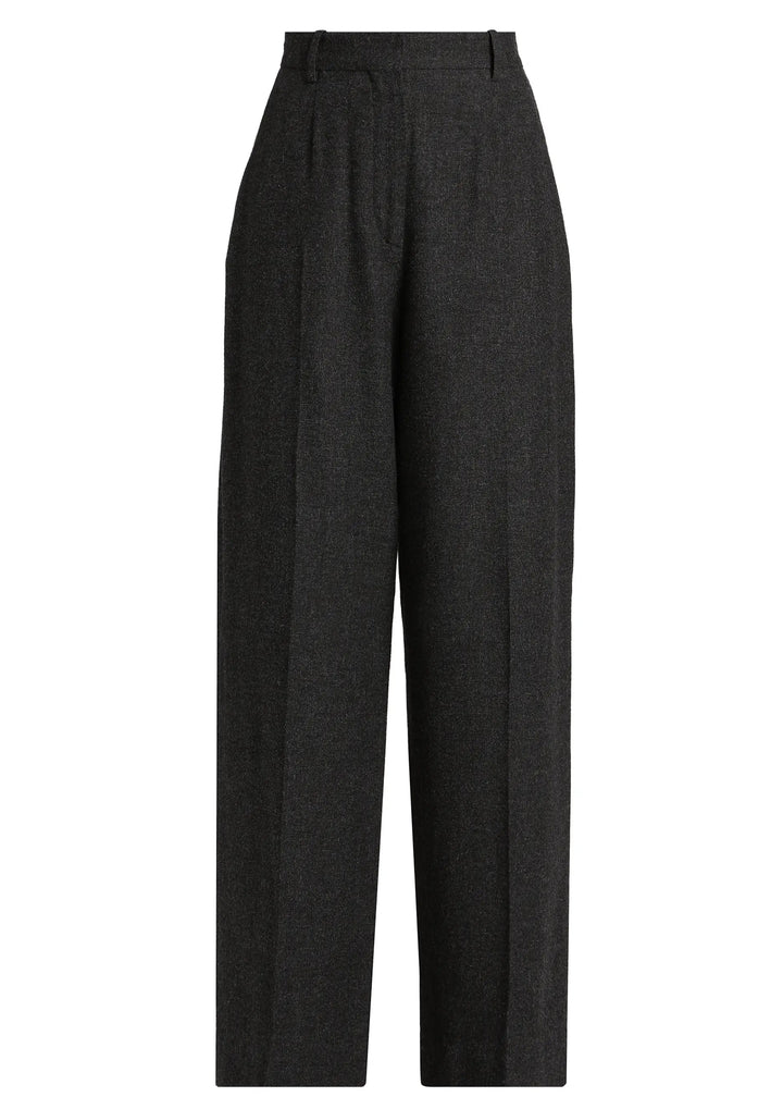 Wide flannel trousers