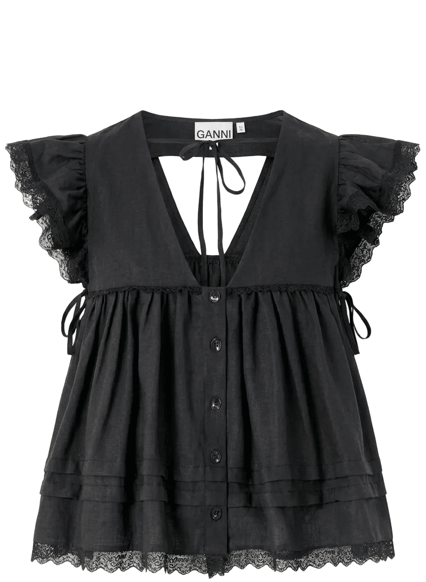 GANNI | Angel Sleeve Blouse | Tops