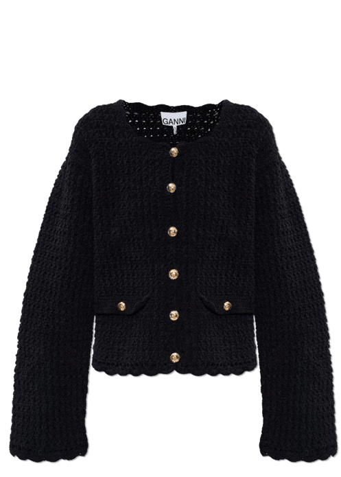 GANNI | Chenille Crochet Cardigan | Jackets & Coats