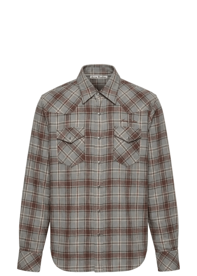 ACNE STUDIOS | Flannel Check Button-Up Shirt | Tops