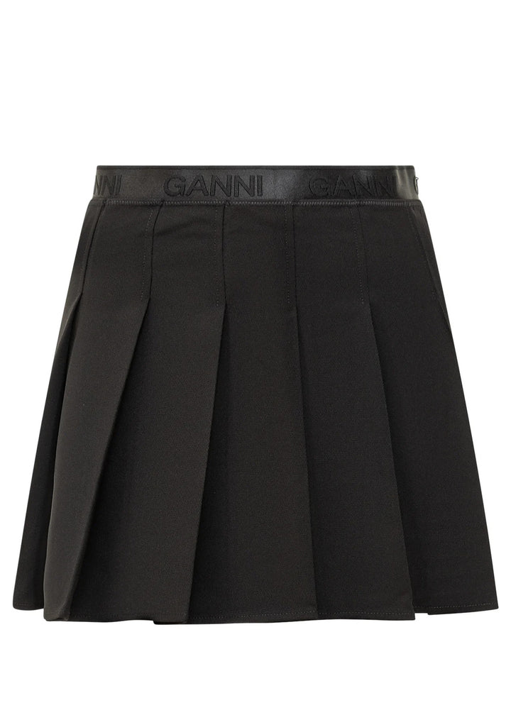 Light Twill Pleated Mini Skirt