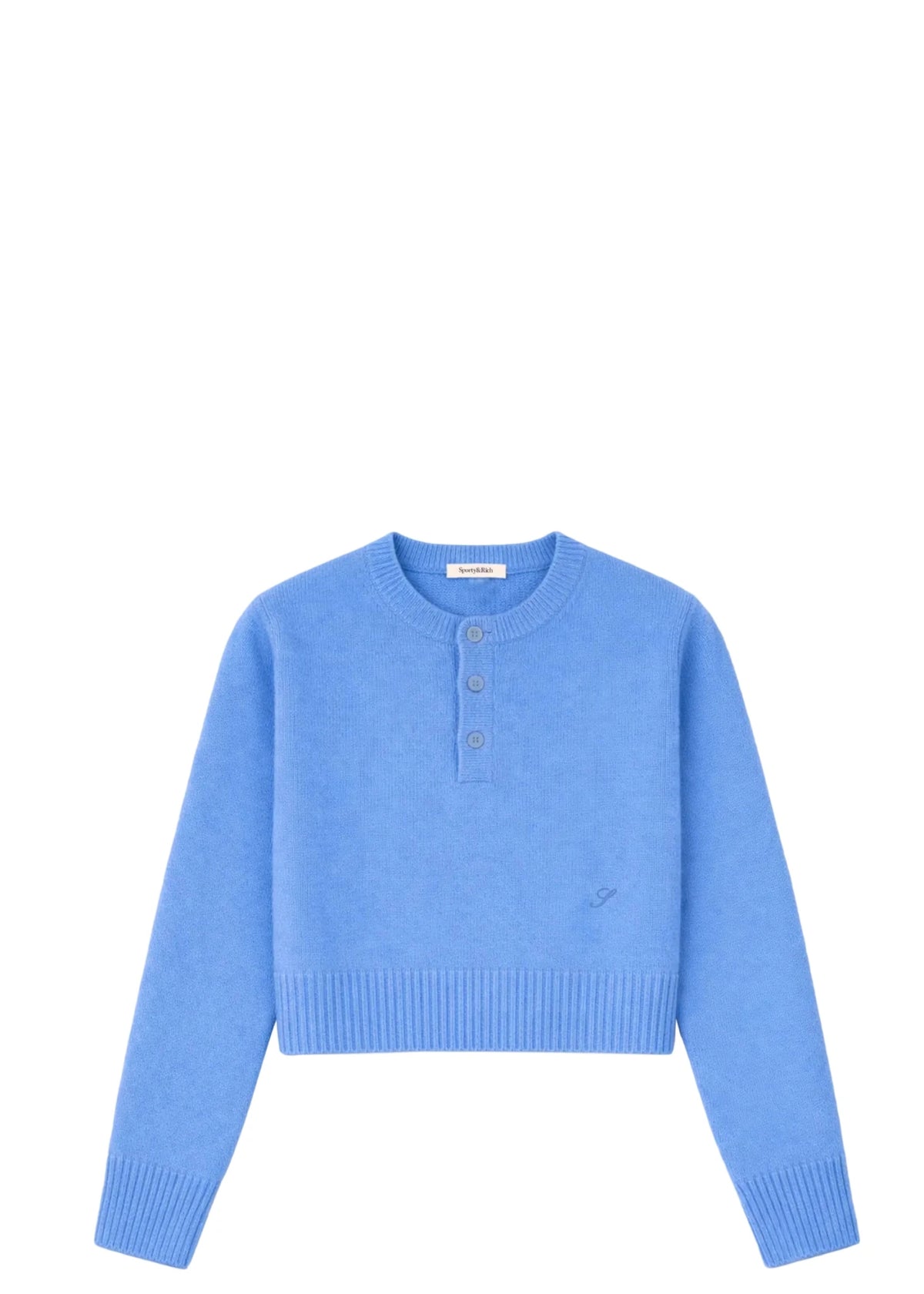 SPORTY & RICH | Iba S Logo Cashmere Henley | Knitwear