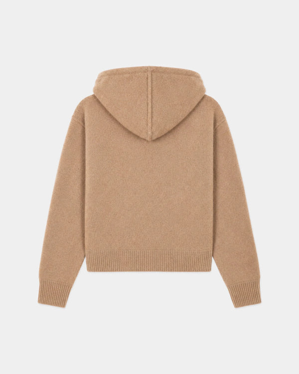 SPORTY & RICH | Isac S Logo Cashmere Zip Hoodie | Knitwear