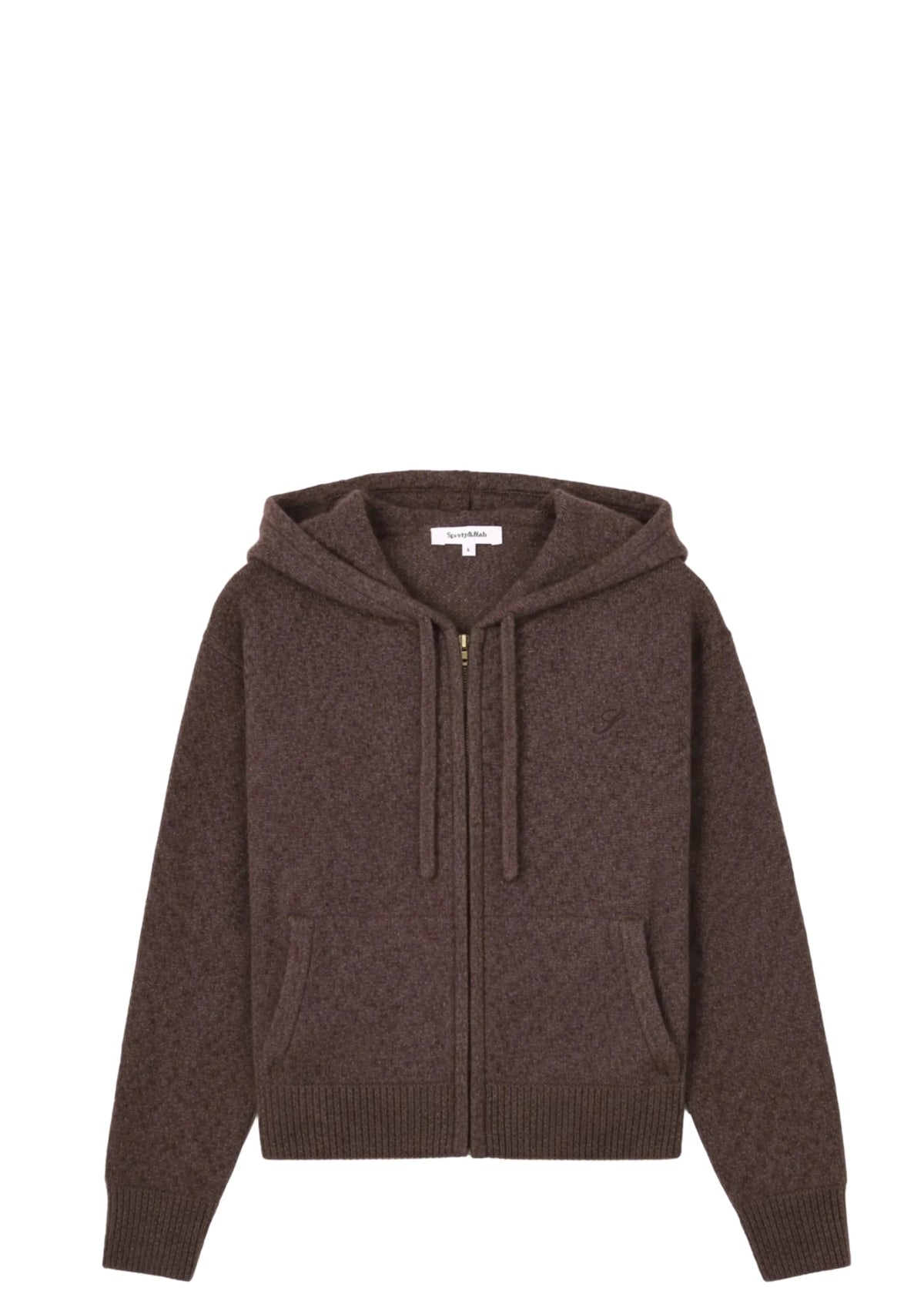 SPORTY & RICH | Isac S Logo Cashmere Zip Hoodie | Knitwear
