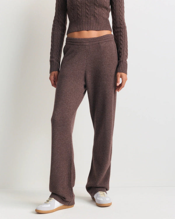SPORTY & RICH | Ivana S Logo Cashmere Trousers | pants