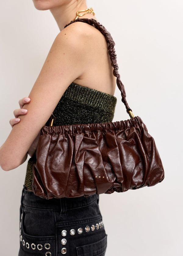 MARNI | Leather Gathered Clutch | Handbags
