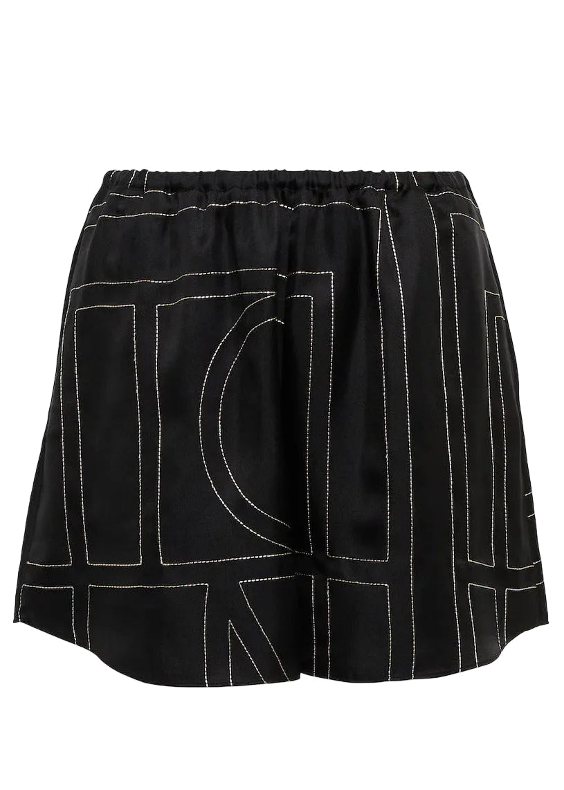 TOTEME | Monogram Silk Pj Shorts | Pants