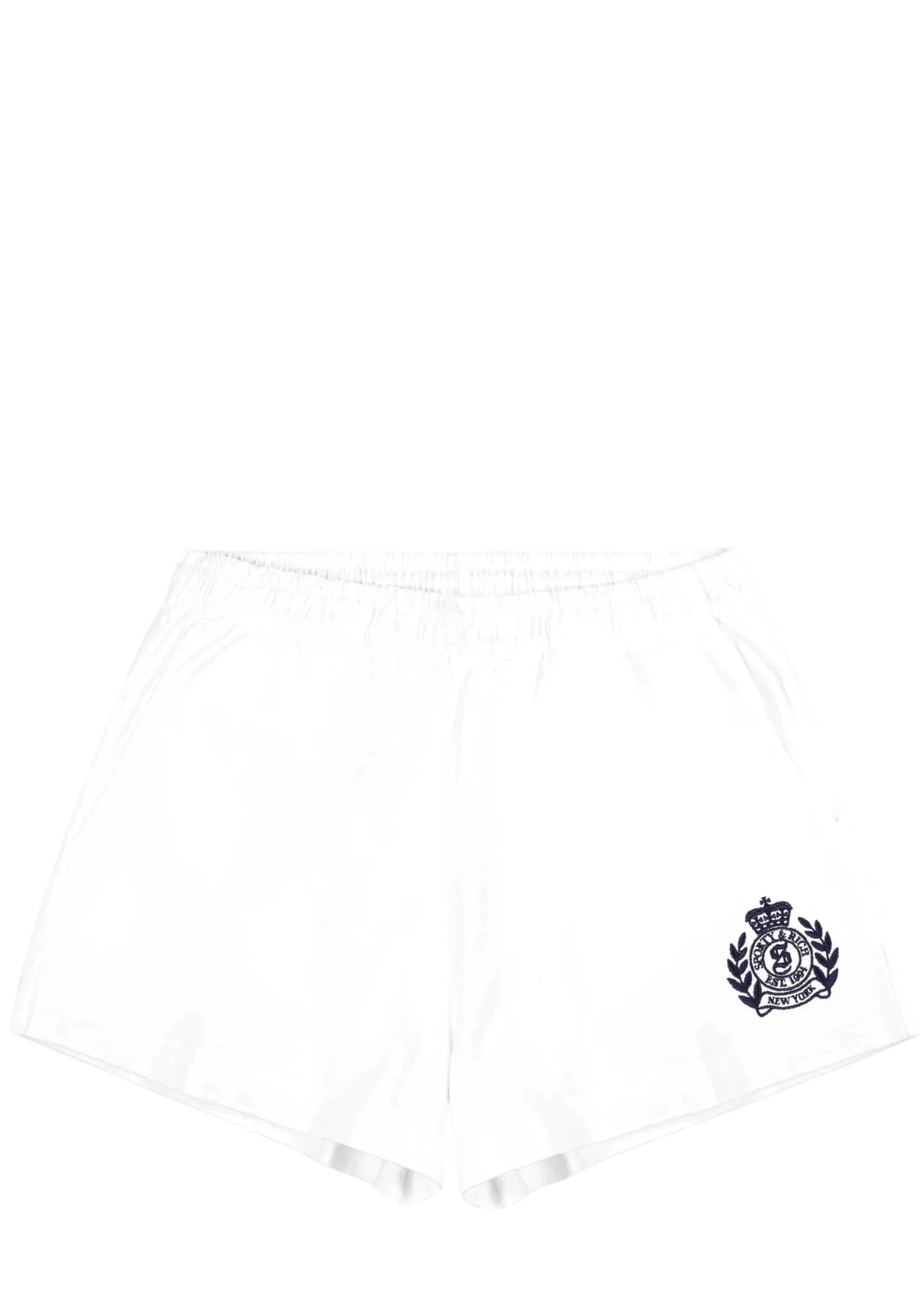 SPORTY & RICH | NY Crest Embroidered Disco Short | Pants