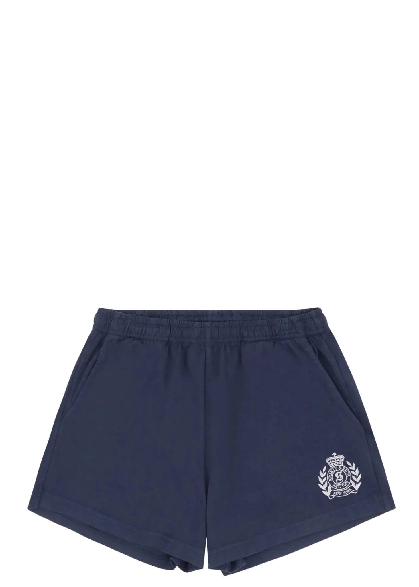 SPORTY & RICH | NY Crest Embroidered Disco Short | Pants