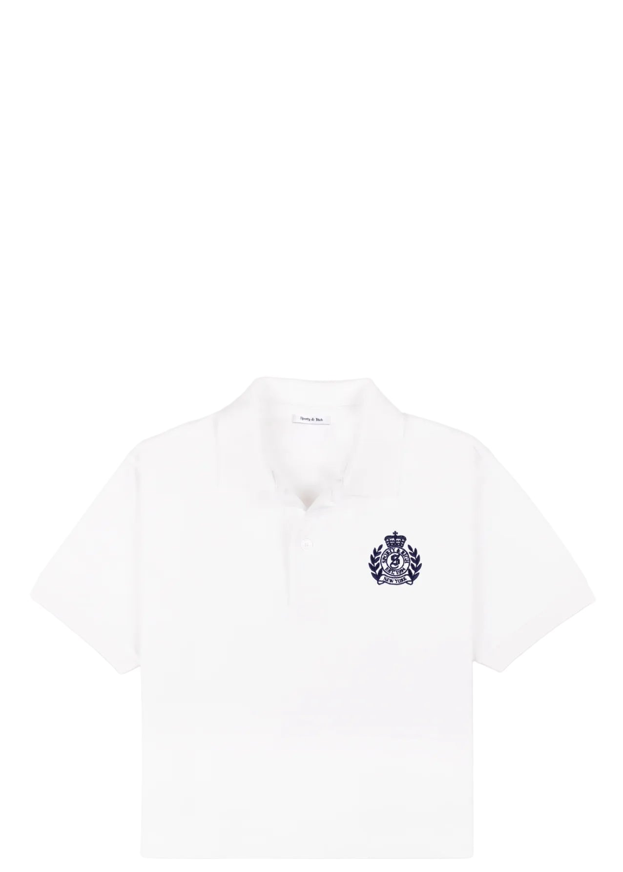 SPORTY & RICH | NY Crest Pique Polo | Tops