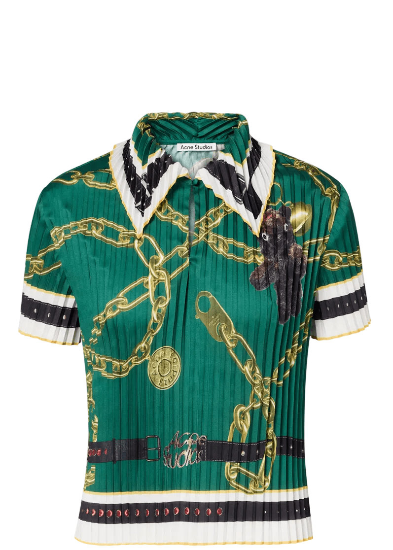ACNE STUDIOS | Pleated Printed Blouse | Tops