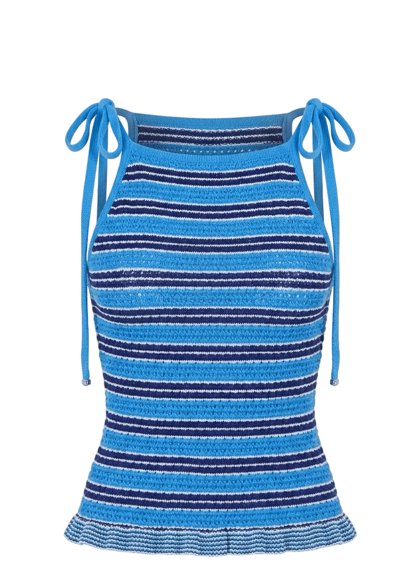 GANNI | Pointelle Stripe Top | Tops