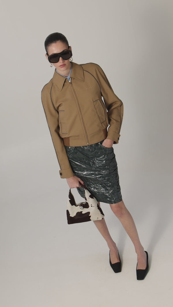 Crinkled Taffeta Skirt