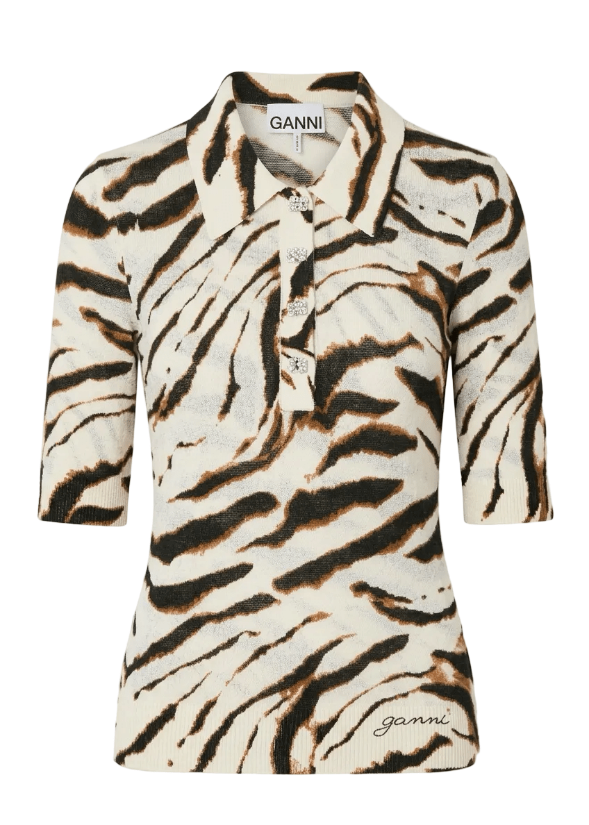 GANNI | Printed Cotton Polo | Tops